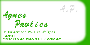 agnes pavlics business card